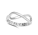 Infinity Best Friends Heart Ring .925 Sterling Silver Friendship Band Sizes 5-12