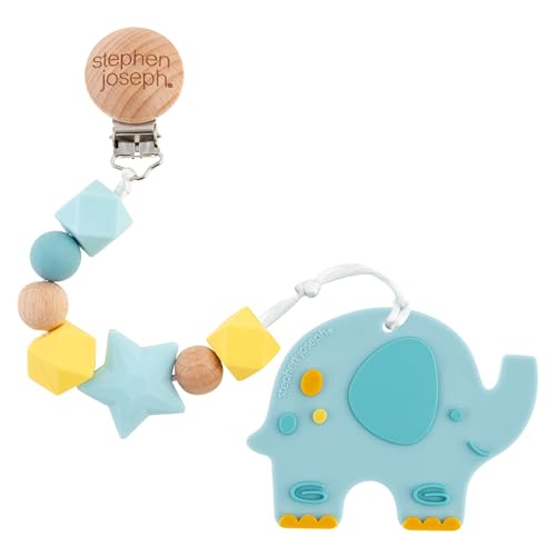 Stephen Joseph Pacifier Clip, Elephant