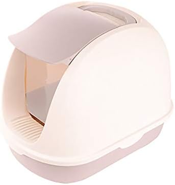 GHPET Cat litter box with lid,cat litter box large,cat litter box furniture hidden,clamshell front,rectangular,fully enclosed litter box-White