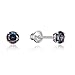 925 Sterling Silver Rhodium Plated 3mm Cubic Zirconia Stud Children Screwback Baby Girls Earrings