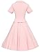 GownTown Women's Vintage 1950s Retro Rockabilly Peplum Dresses Pink