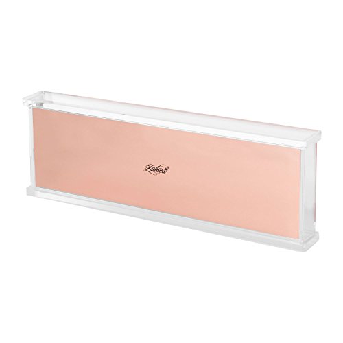 Zodaca [Deluxe Acrylic Design] Pencil Pen Tray Desktop Organizer, Clear/Rose Gold - Thumbnail 4