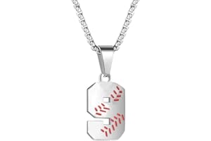 ZRAY TLIWWF Inspiration Baseball Jersey Number Necklace Stainless Steel Charms Number Pendant for Boys Men