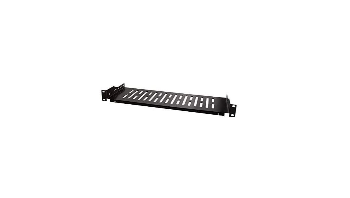 LogiLink SF1C25B - 19" slide-in compartment (1 U) for floor-standing server cabinets with at least 150mm depth, max. 10kg load capacity, black