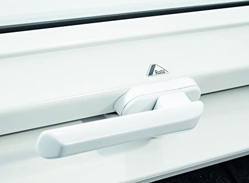 Roto Original Window Handle, Window Handle for roof Windows of the Series R4 + R7 + 43 + 73 Wood and Plastic, Colour: White