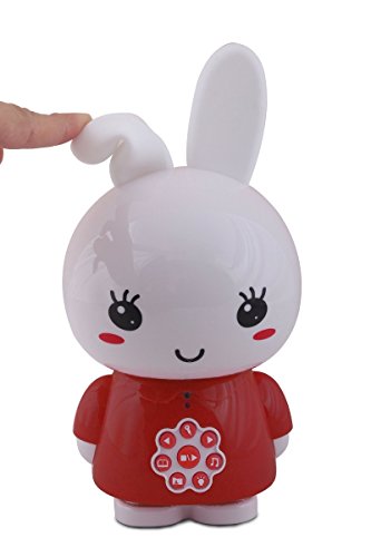 alilo Honey Bunny 8GB Children MP3 Player Light Toy for Baby, Silicone Teether Ears, Music Story Song Included (Red) - Thumbnail 2