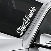 Stay Humble USA Car Sticker Decal, Truck, Windshield Banner Sticker, 22 x 4 inches - White Letters Die Cut Vinyl