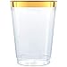 Gold Plastic Clear Cups ~12 oz. 50 Pack ~ Disposable Party Cups with Gold Rim ~ Fancy Wedding Tumblers ~ Elegant Party Supplies & Decorations ~ Gold Rimmed Cups