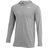 Nike Mens Dry Long Sleeve Hood Tee Dark Grey