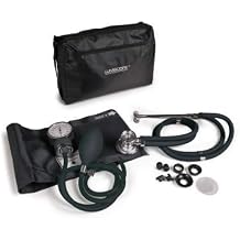 Lumiscope Professional Blood Pressure Kit - Stethoscope, Manual BP Cuff, Sphygmomanometer - Black