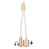2 in 1 Lightning to 3.5mm Audio Adapter for iPhone 7, Amavasion Charger and 3.5mm Earphone Jack Cable Adapter (with Lightning Port Charging + 3.5 mm Port)