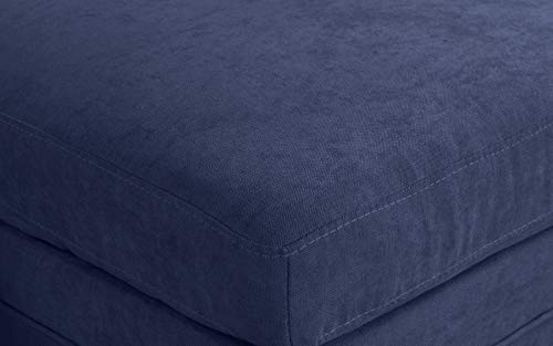 Modern Large Microfiber Sectional Sofa, L-Shape Couch with Extra Wide Chaise Lounge (Navy)