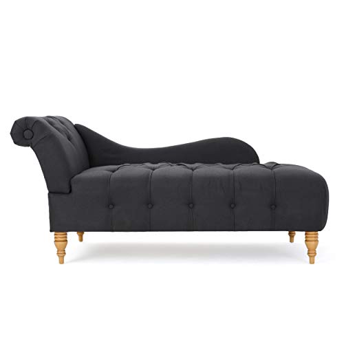 Christopher Knight Home Antonya Plush Tufted Traditional Chaise Lounge (Dark Charcoal Fabric)