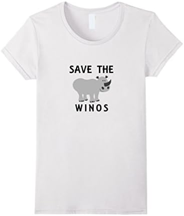 Women's Save The Winos Funny Shirt Large White