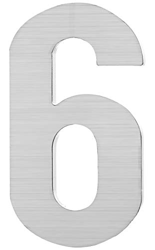 PEELCO Silver Stainless Steel Floating Address Numbers for Houses 3", Acrylic Backing, 3M Double Sided Tape, Hardware Included, 6 - Thumbnail 7