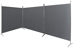 STEELAID Steel-AID Triple-Panel Privacy Room Divider – Folding Partition Privacy Screen for Office, Classroom, Dorm Room, Kids Room, Studio, Conference - 216" x 72" - Easy to Assemble, Freestanding & Foldable