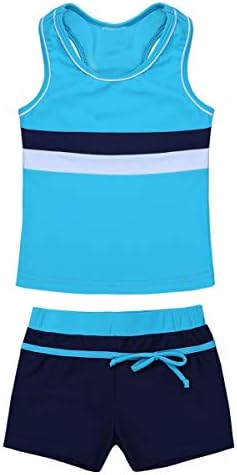Freebily Youth Girls 2 Pieces Halter Swimwear Tankini Set Swimming Costume
