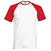 Fruit Of The Loom Mens Short Sleeve Baseball T-Shirt (L) (White/Kelly Green)