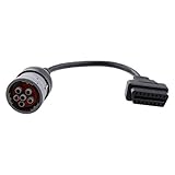 Dolity 6 Pin J1708 to 16 Pin OBD2 OBDII Connector Adapter Diagnostic Accessories