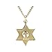 TrueFaithJewelry 14KT Gold Plated Sterling Silver Star of David Cross Pendant Two-Tone Necklace Religious Jewelry, 5/8 Inch