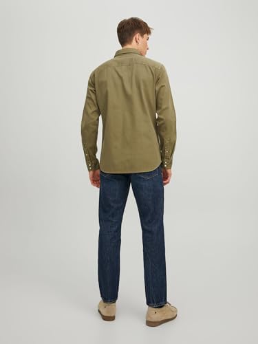 JJESHERIDAN SHIRT L/S NOOS, Camicia, Uomo, Verde (Forest Night), XXL