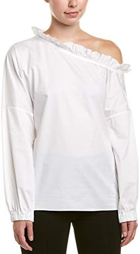 Tibi Womens One-Shoulder Top, S, White