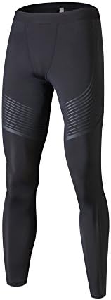 Wallker BLACK Men's Compression Tight Pants Base Layer Running Leggings fitness wear fitness legging (Medium)