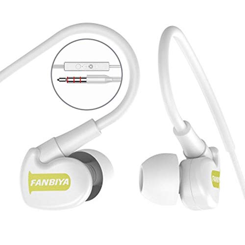 Moxil Original 3.5mm Sport Earphone Sweatproof Running Headset HiFi Stereo Bass Earphone Headphones with Microphone for Phone Computer Headset