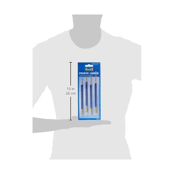 Revell Pinsel-Set I 4-teilig I Modellbau Pinsel in Gold, Blau, Braun I Ideal fÃ¼r Detailarbeit I Verschiedene GrÃ¶Ãen I Perfekt fÃ¼r prÃ¤zises Bemalen von Modellen – Bild 3