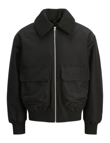 JACK & JONES Mens Jorinwood Bomber Jacket, Black, M, black, M