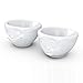 TASSEN Small Porcelain Bowl Set No. 2, Happy & Oh Please, 3.3 oz. White (Set of 2 Bowls)