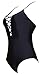 Haicoo One Pieces Solid Floral Pin Up Sexy Women Front Strappy Cross Swimwear