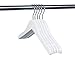 Nature Smile Kids Baby Children Toddler Wooden Shirt Coat Hangers with Notches and Anti-Rust Chrome Hook Pack of 10 (White)