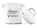 AuldHome Design Grease Container, White Enamelware Bacon Grease Can w/Strainer, Farmhouse Style, Keto-Friendly