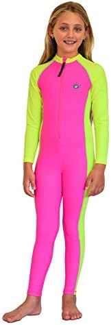 Girls Full Body Swimsuit Stinger Suit Sun Protection UPF50+ Pink Yellow 14