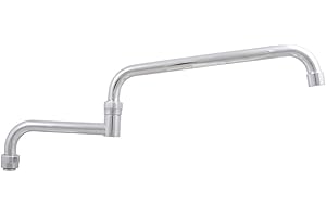 BK Resources Evolution Series Commercial Kitchen 18" Swing Double Jointed Spout, NSF, Stainless Steel, Heavy Duty Faucet Parts, 2.0 GPM Flow Rate