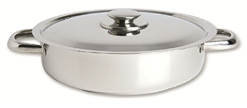Click Here to See More Images Chef Direct Stainless Steel Shallow Casserole With Lid 5.7 Quart// Chef Direct Economic - Inox - Cooking Dish // Tartera Inox Con Tapa