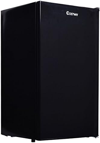 Costway 3.2 Cu. Ft. Compact Mini Refrigerator Single Reversible Door Freezer Black