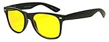 SunglassUP Colorful Classic 80's Vintage Pantone Lens Wayfarer Sunglasses (Black, Yellow)