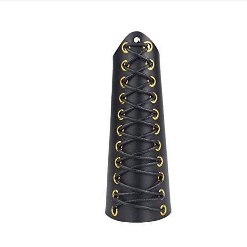 PU Leather Archery Bow Target Arm Guard Forearm Bracelet Armguard Protector Black - Thumbnail 5