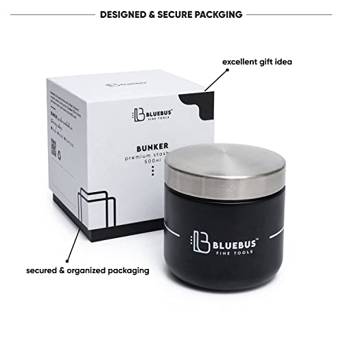 BlueBus BUNKER Stash Jar Smell Proof Container (500ML) Stainless Steel