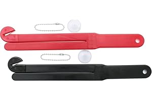 Food Bag Pouch Cutter Opener with Stainless Steel Blade and Squeezer, Includes EZ Hang Chain and Suction Cup, 2 Pack