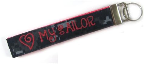 Navy Name Tape Key Chain, Navy Military Key chain, Navy Key Fob, Love my Sailor Key Chain
