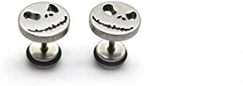 Millardo Jewelry Basic Collections Halloween &amp; Mystical Series Stud Screw Back Earrings (Naughty Ghost: Steel Color)