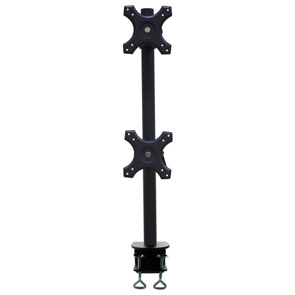 Newstar FPMA-D700DV Tilt/Turn/Rotate Dual Desk Mount (clamp) for two 10-27" Monitor Screens ONE ABOVE OTHER, Height Adjustable - Black โ image 1