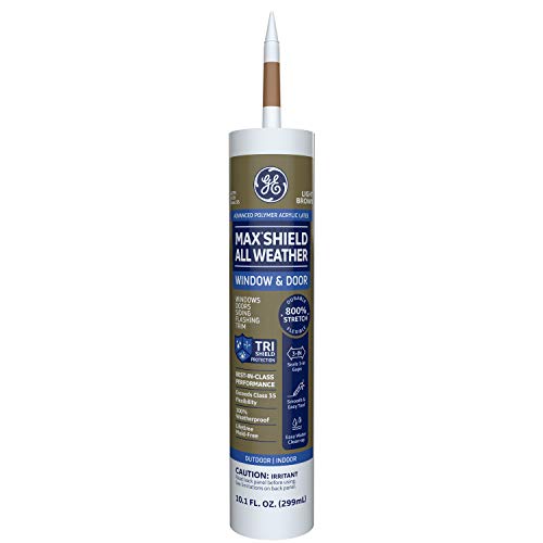GE Max Shield All Weather Siliconized Acrylic Latex Sealant Caulk, Light Brown, 10.1oz - Thumbnail 6