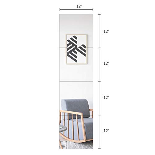 Wall Mirror Set of 4, Full Length Mirror with Install accessories