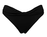 Cocoship Goddess Twist Band Bikini Bottom Shirred Ruched Bikini Swim Brief(FBA)