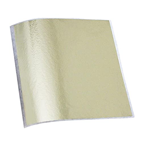 Hisxrcal 100 Sheets Imitation Gold Sheets Multi-Color Paper for Arts Decoration, Handcrafts, Nails Paintings, 3.5x3.5inch, Champagne Silver