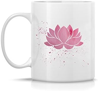 Pink Lotus Flower Watercolor Art Print Coffee Mug 11oz, 15oz Dishwasher-Safe, Microwave-Safe